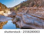 Small stream of the Paradise Valley near the city Agadir in Morocco
