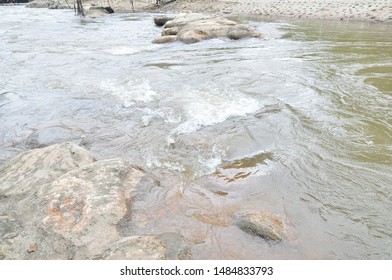 Small stream waterfall that flows from the water falls.