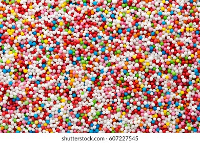 Small sweet sugar ball pattern. Food colored ball. 