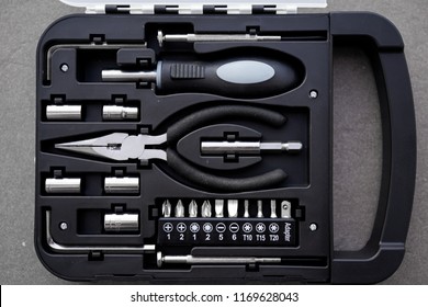 Small Tool Kit With Basic Tools Screw Driver, Tapered Nose Pliers & Spanner For Home Improvement