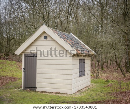 small tool shed in a Dutch nature park