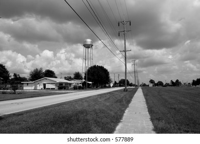 Small Town America Under An Ominous Sky