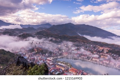 small town in cloud