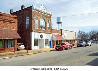 Small Town Main Street USA America Midwest Business Shop Buildings Downtown