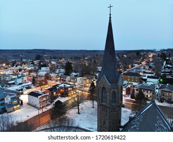 Small Town In Quebec In Winter