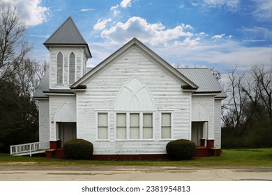 small town rural church faith meeting hall township main street worship building - Powered by Shutterstock