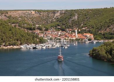 Small Town Of Skradin On Krka River