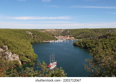 Small Town Of Skradin On Krka River