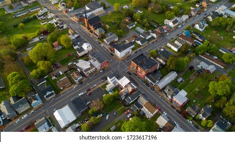 Small Town In Spring From Above 