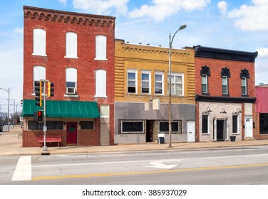 Small Town USA Downtown Main Street Commercial Building Storefronts