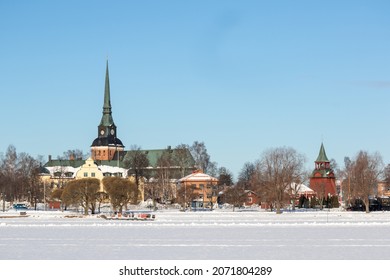 Small Town In Winter In The Snow, In Mora (Dalarna) Sweden