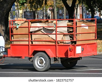 Small Trailer Full Of Paper Boxes