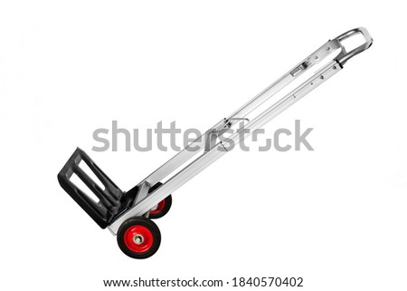 Small trolley cart to transport small things, handcart, cart, pushcart, barrow, wheelbarrow, aluminum cart