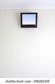 Small TV On Motel Wall