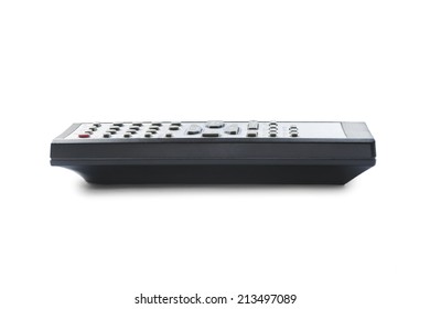 Small TV remote control on white background - Shutterstock ID 213497089