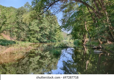 The small  valley of river Oslava, Czech Republic in the summer day.  - Shutterstock ID 697287718