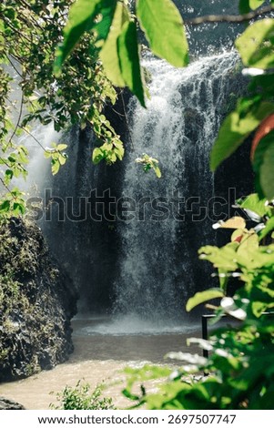 A small view of Dray Nur waterfall in the pouring season,this location is in Dak Lak province,Vietnam.