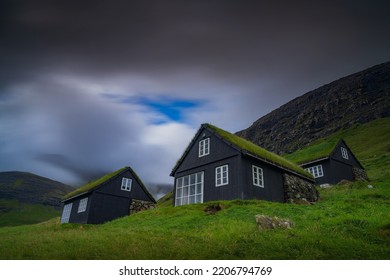 Bøur Is A Small Village On Vágar Island In The Mountainous Faroe Islands.