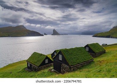 Bøur Is A Small Village On Vágar Island In The Mountainous Faroe Islands.