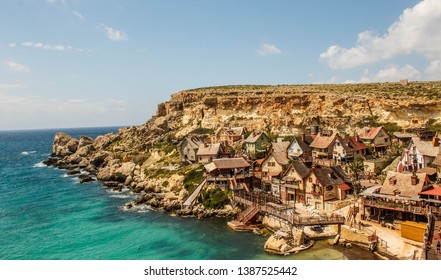 Small village under the cliff