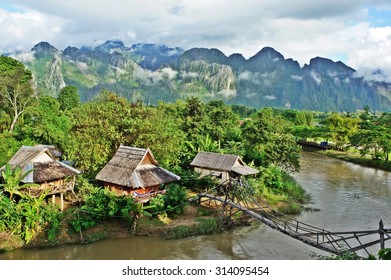 Small Village In Vang Vieng