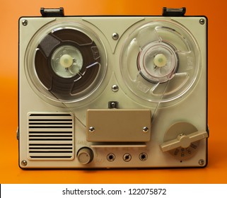 A Small Vintage Reel To Reel Tape Recorder