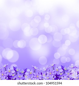 Small Violet Flowers On A Purple Background