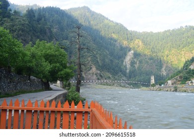 A Small Walking Apical Bridge View On Swat River