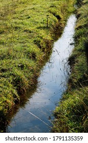 Small Water Irrigation Channel Countryside Chile