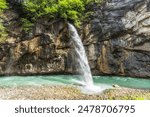 A small waterfall in Aare Gorge over the Aare river in Switzerland.