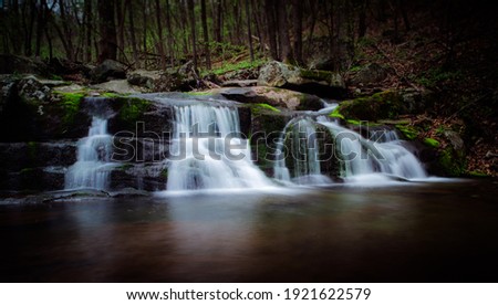 A small waterfall along the Rose River in Shenandoah National Park, Virginia.