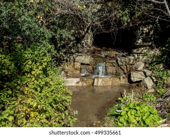 Small Waterfall And Brook
