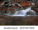 A small waterfall by the river.