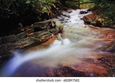 Small Waterfall In Northern Thailand,Waterfall In The Woods Not Yet Known In Pai.