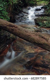 Small Waterfall In Northern Thailand,Waterfall In The Woods Not Yet Known In Pai.