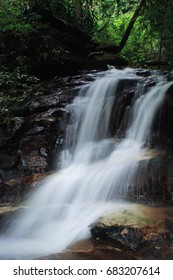 Small Waterfall In Northern Thailand,Waterfall In The Woods Not Yet Known In Pai.