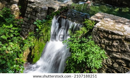 A small waterfall on a mountain stream