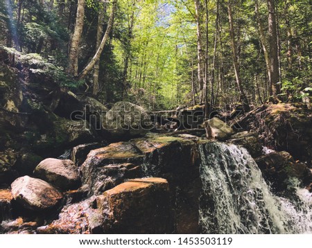 A small waterfall on a trail in New Hampshire.