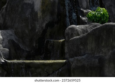 Small waterfall over the rocks