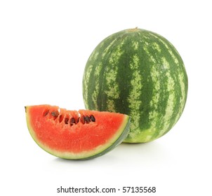 Small Watermelon, Isolated On White