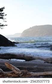 Small waves breaking on the beach