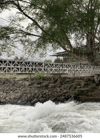 small waves produced by the rapid flow of a river