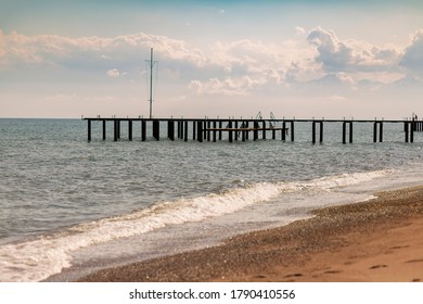 Small Waves And Scaffolding By The Sea In Antalya