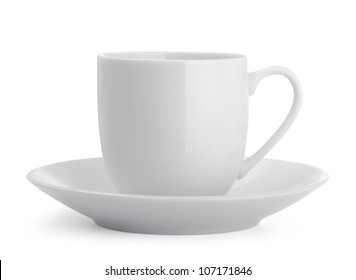 Small White Coffee Cup Isolated On White