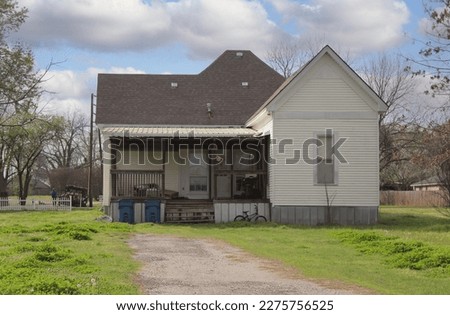 Small White Farm House in Rural East Texas. Bullard Texas