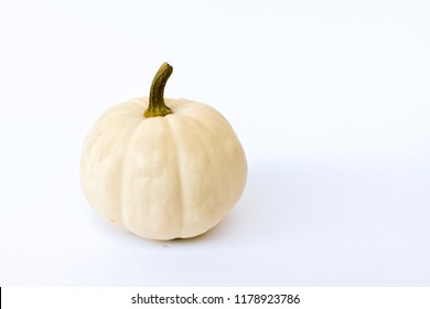 Small White Pumpkin On A White Background