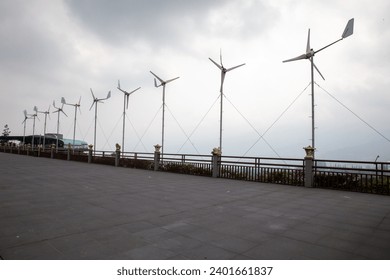 small wind power generator, installed on the roof of a building