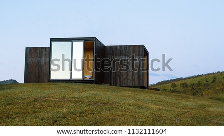Small wooden cabin house