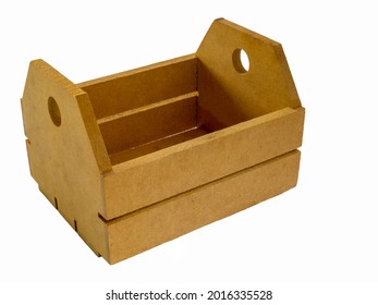 Small Wooden Crate With White Background