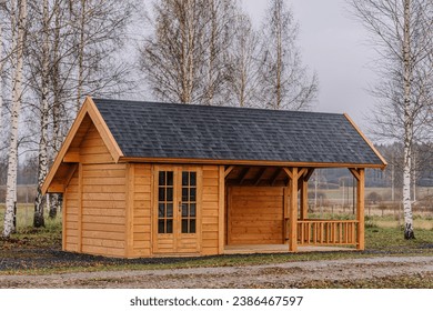 Small wooden house in the countryside during autumn season - Powered by Shutterstock